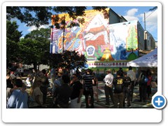 The party was attended by local politicians (Jack Young, Stokes, Vicki Almond among them) and many community members, artists from all the murals, a band, and pizza donated by Joe Squared